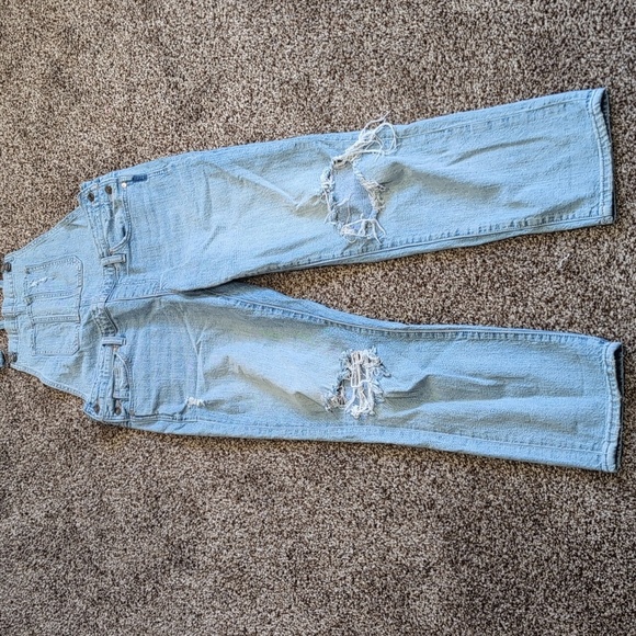 Silver jeans Over It All Loose Fit Overalls Distressed women's Size Medium - Picture 3 of 11